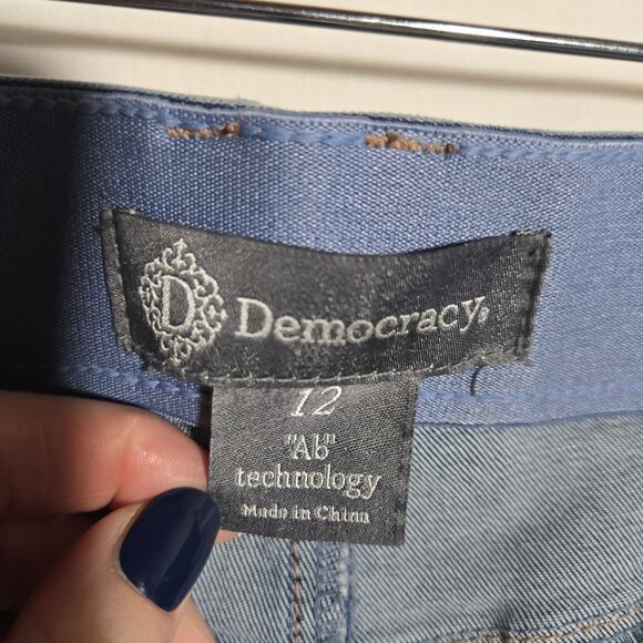 Democracy Ab Tech Wide Leg Jeans Denim 12 High Rise Trendy Elastics Stretch - Picture 4 of 7